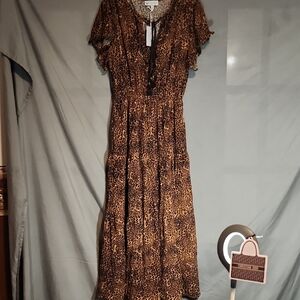 Jessica Simpson NWT Brown Leopard Dress